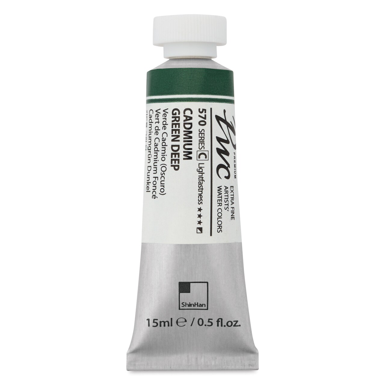 ShinHan PWC Extra Fine Professional Watercolor - Cadmium Green Deep, 15 ml, Tube